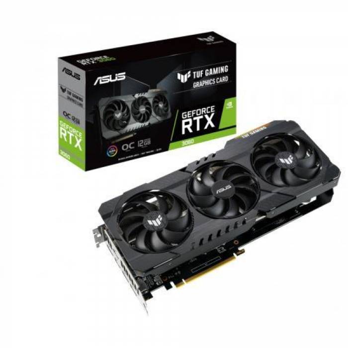 Placa video ASUS nVidia GeForce RTX 3060 TUF GAMING O12G LHR 12GB, GDDR6, 192bit