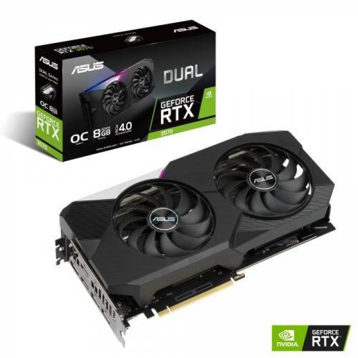 Placa video ASUS nVidia GeForce RTX 3070 DUAL OC LHR 8GB, GDDR6, 256bit