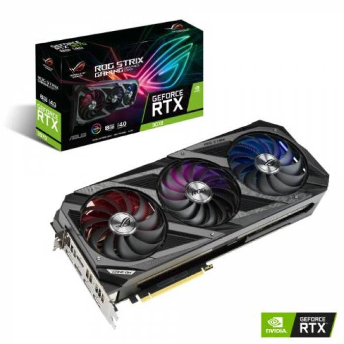 Placa video ASUS nVidia GeForce RTX 3070 ROG STRIX 8GB, GDDR6, 256bit