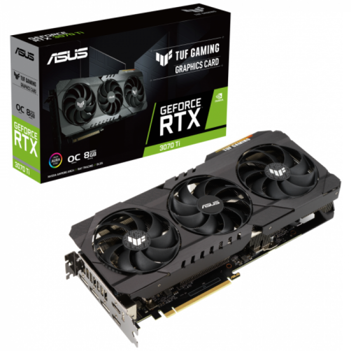 Placa video ASUS nVidia GeForce RTX 3070 Ti TUF GAMING OC 8GB, GDDR6X, 256bit