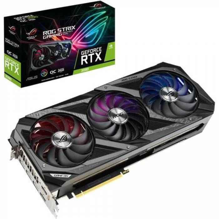 Placa video ASUS nVidia GeForce RTX 3090 ROG STRIX GAMING OC 24GB, GDDR6X, 384bit