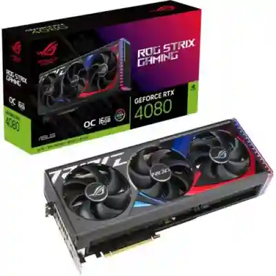 Placa video ASUS nVidia GeForce RTX 4080 ROG STRIX GAMING OC 16GB, GDDR6X, 256bit