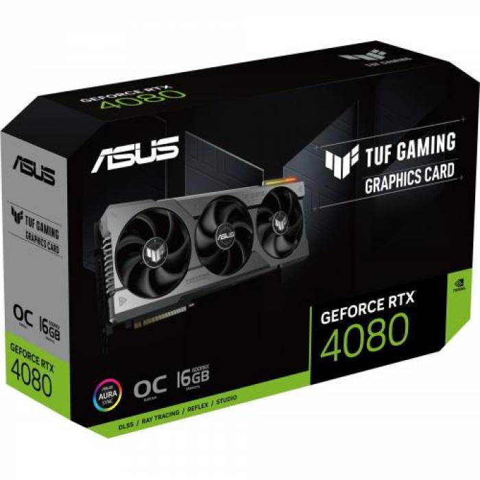 Placa video ASUS nVidia GeForce RTX 4080 TUF GAMING OC 16GB, GDDR6X, 256bit