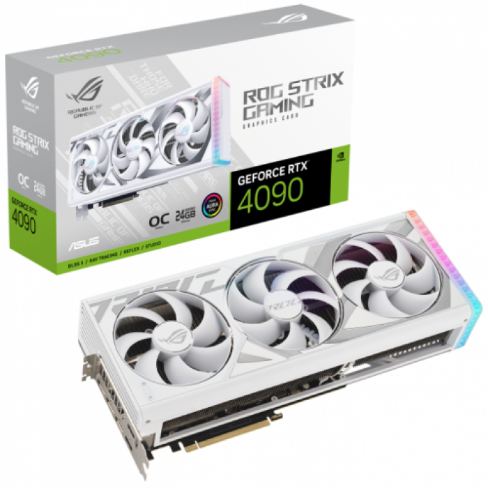 Placa video ASUS ROG Strix nVidia GeForce RTX 4090 White OC 24GB, GDDR6X, 384bit