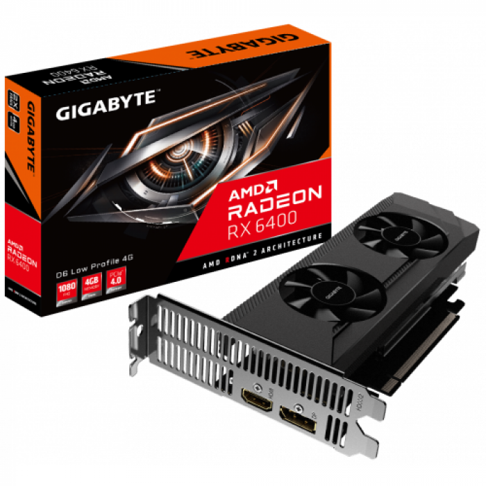 Placa video Gigabyte AMD Radeon RX 6400 D6 4GB, GDDR6, 64bit, Low Profile