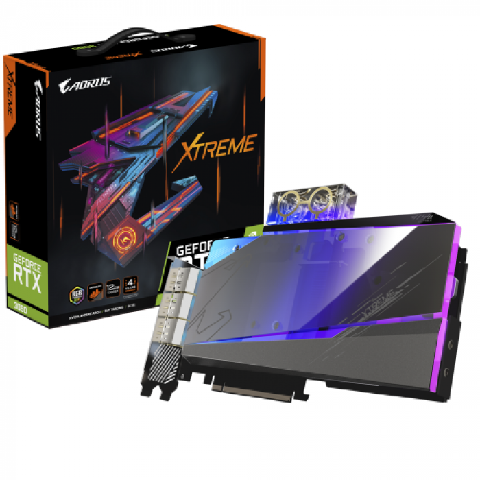 Placa video Gigabyte AORUS nVidia GeForce RTX 3080 XTREME WATERFORCE WB 12GB, GDDR6X, 384bit