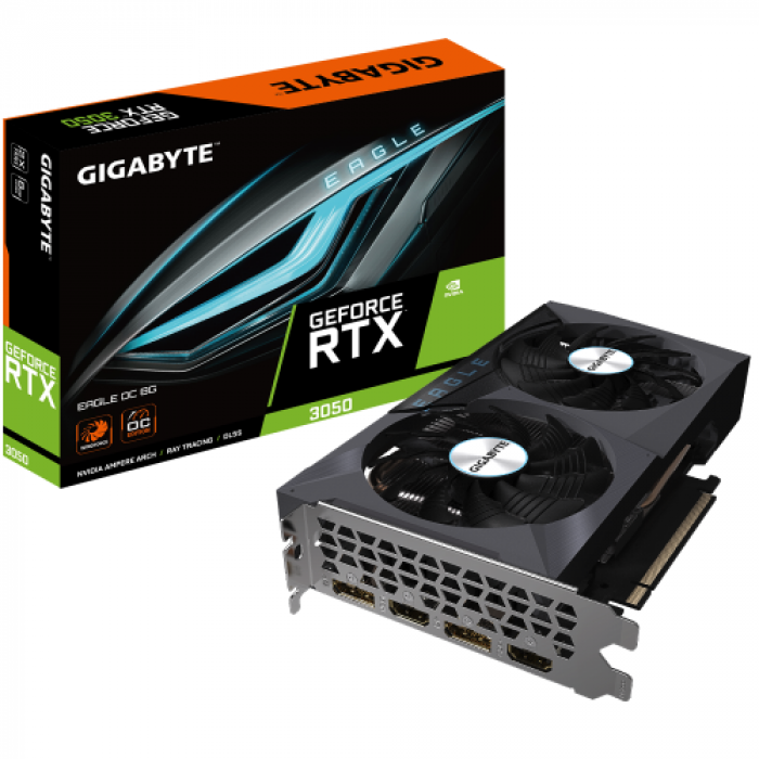 Placa video Gigabyte nVidia GeForce RTX 3050 EAGLE OC LHR 8GB, GDDR6, 128bit