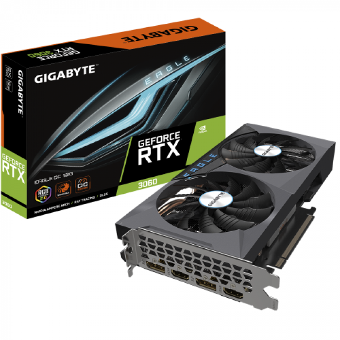 Placa video Gigabyte nVidia GeForce RTX 3060 Eagle OC LHR 12GB, GDDR6, 192bit