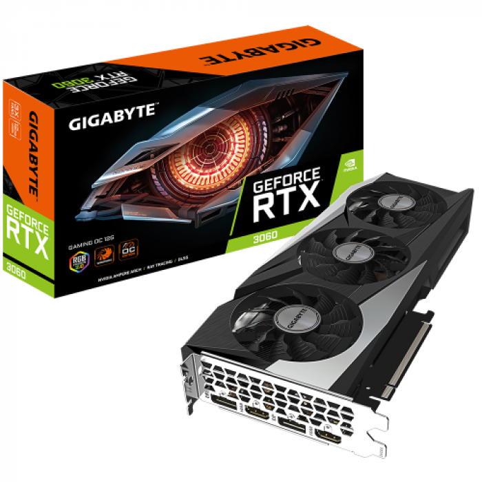 Placa video GIGABYTE nVidia GeForce RTX 3060 GAMING OC LHR 12GB, GDDR6, 192bit