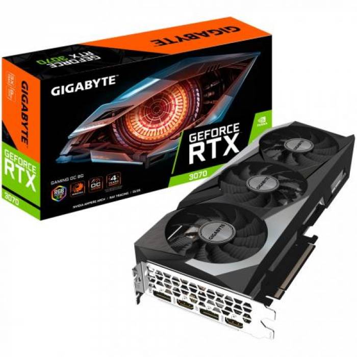 Placa video Gigabyte nVidia GeForce RTX 3070 GAMING OC LHR 8GB, GDDR6, 256bit