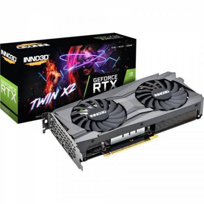 Placa video Inno3D nVidia GeForce RTX 3060 TWIN X2 LHR 12GB, GDDR6, 192bit