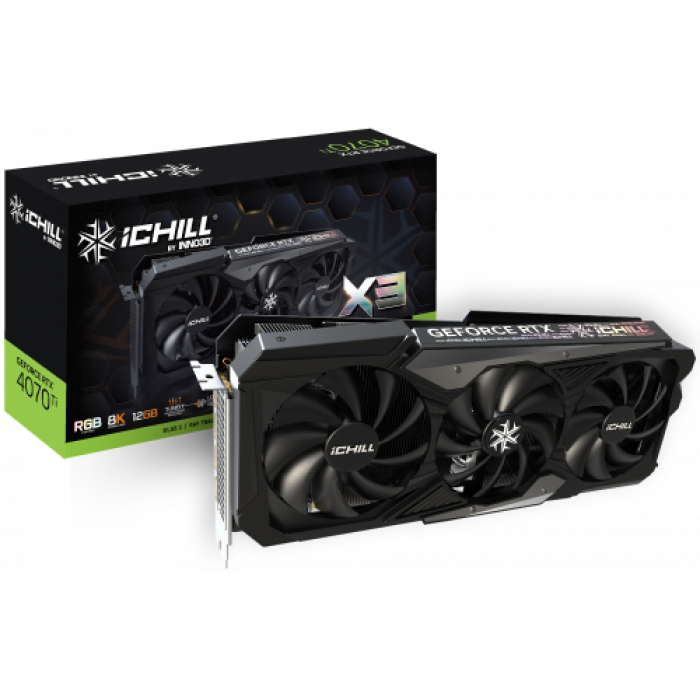 Placa video Inno3D nVidia GeForce RTX 4070 Ti iChill X3 12GB, GDDR6X, 192 bit