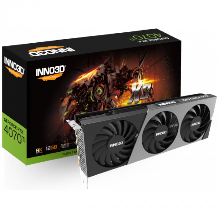 Placa video Inno3D nVidia GeForce RTX 4070 Ti X3 12GB, GDDR6X, 192 bit