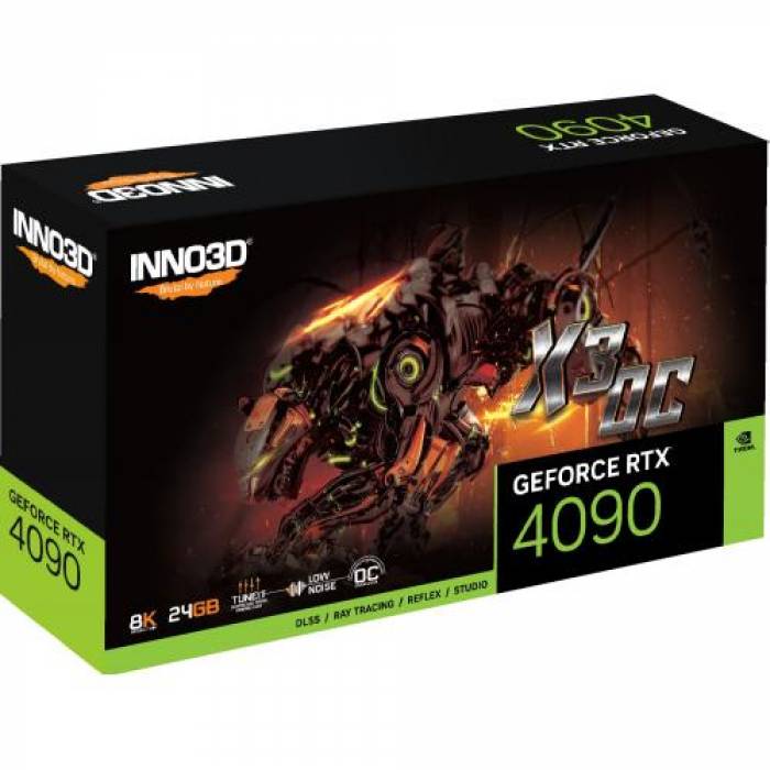 Placa video Inno3D nVidia GeForce RTX 4090 X3 OC 24GB, GDDR6X, 384bit