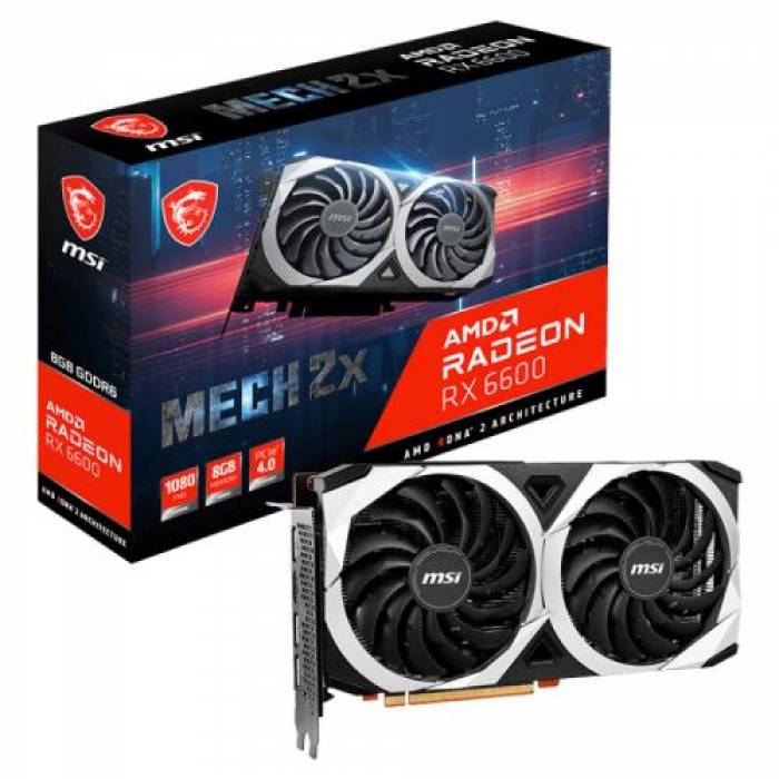 Placa video MSI AMD Radeon RX 6600 MECH 2X 8GB, GDDR6, 128bit