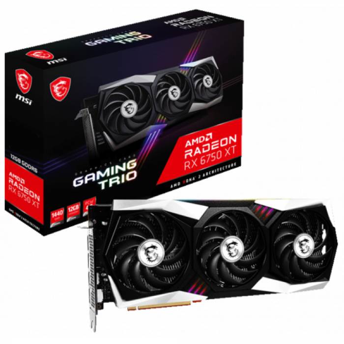 Placa video MSI AMD Radeon RX 6750 XT GAMING X TRIO 12GB, GDDR6, 192bit