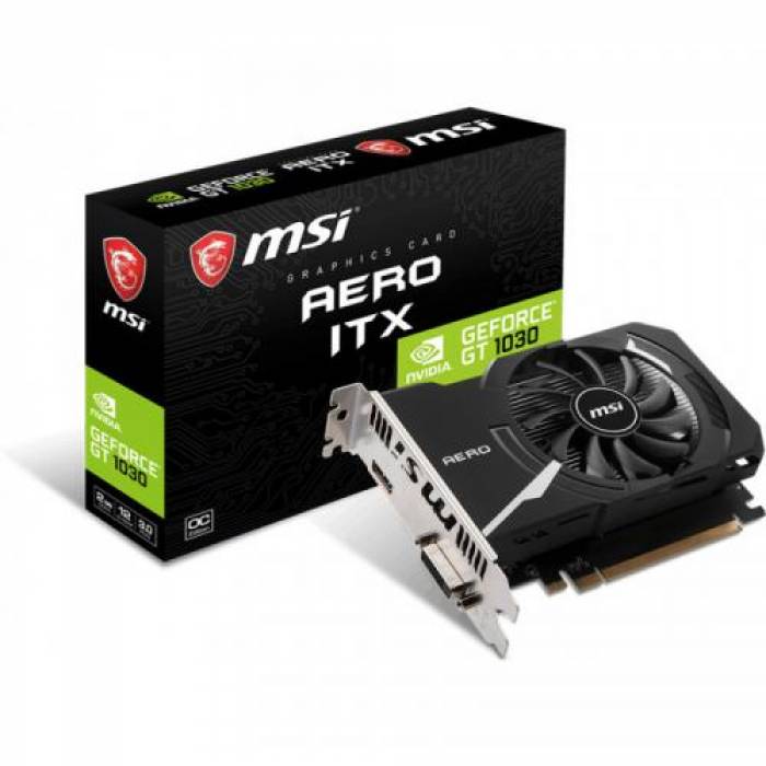 Placa video MSI nVidia GeForce GT 1030 2GH LP OC 2GB, DDR4, 64bit