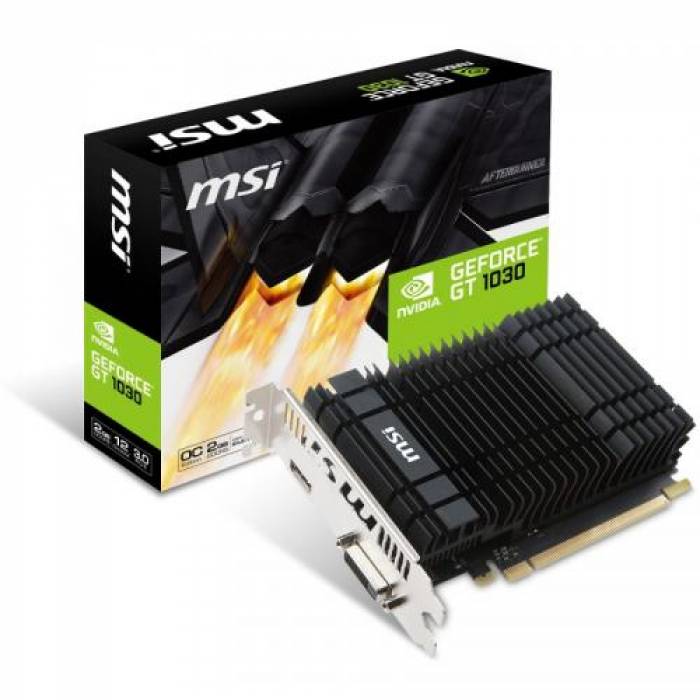 Placa video MSI nVidia GeForce GT 1030 2GH OC 2GB, DDR5, 64bit