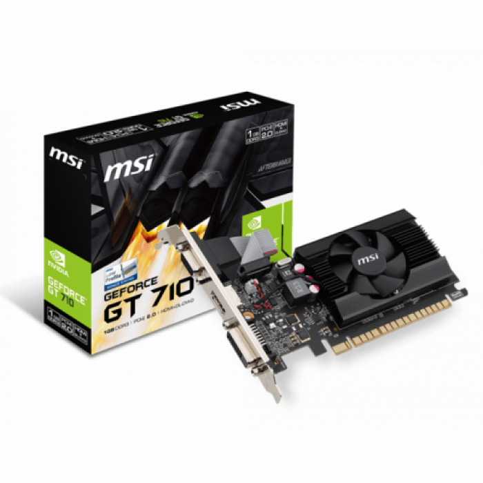 Placa video MSI nVidia GeForce GT 710 1GB, DDR3, 64bit, Low Profile