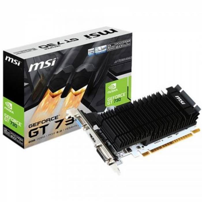 Placa video MSI nVidia GeForce GT 730 Low Profile 2GB, GDDR3, 64bit 