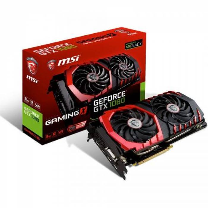 Placa video MSI nVidia GeForce GTX 1080 GAMING 8GB, DDR5X, 256bit