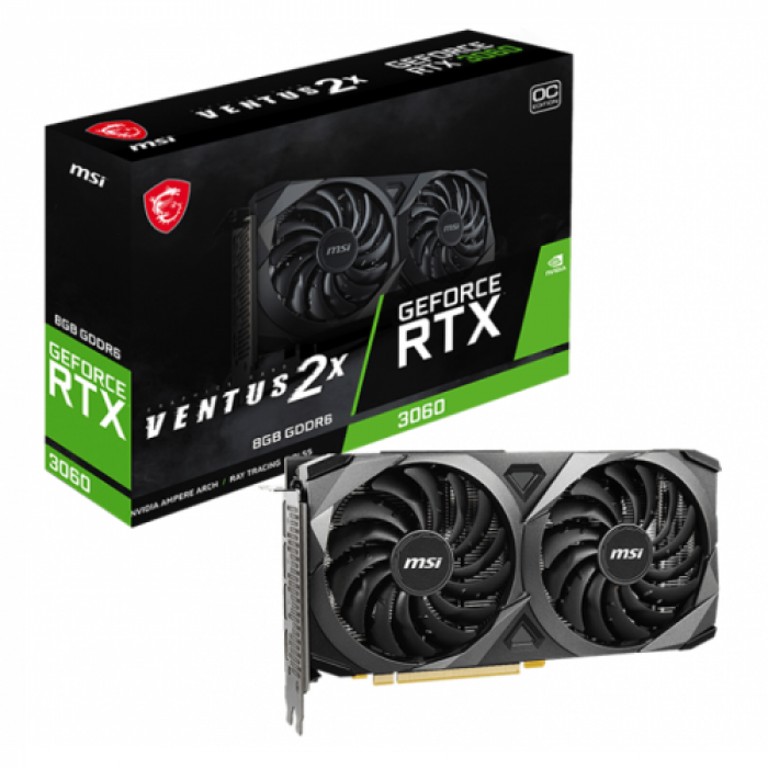 Placa video MSI nVidia GeForce RTX 3060 VENTUS 2X OC 8GB, GDDR6, 128bit