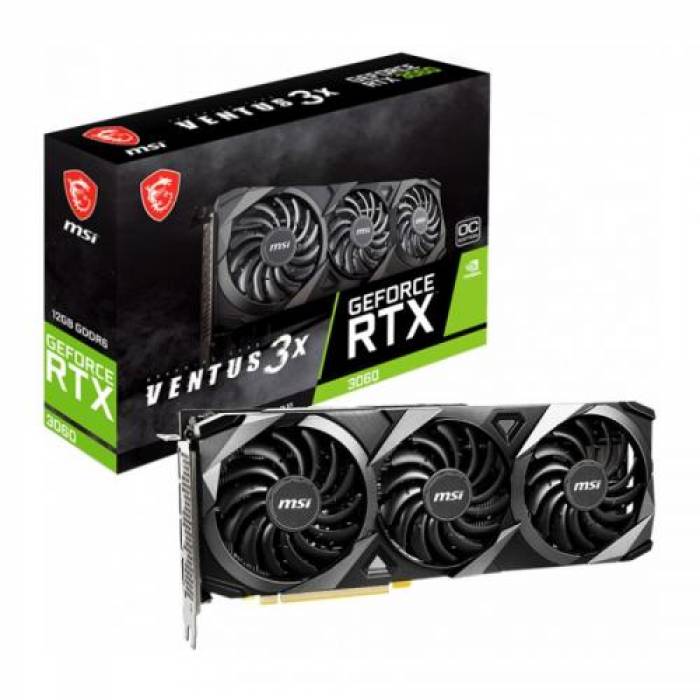 Placa video MSI nVidia GeForce RTX 3060 Ventus 3X OC 12GB, GDDR6, 192bit