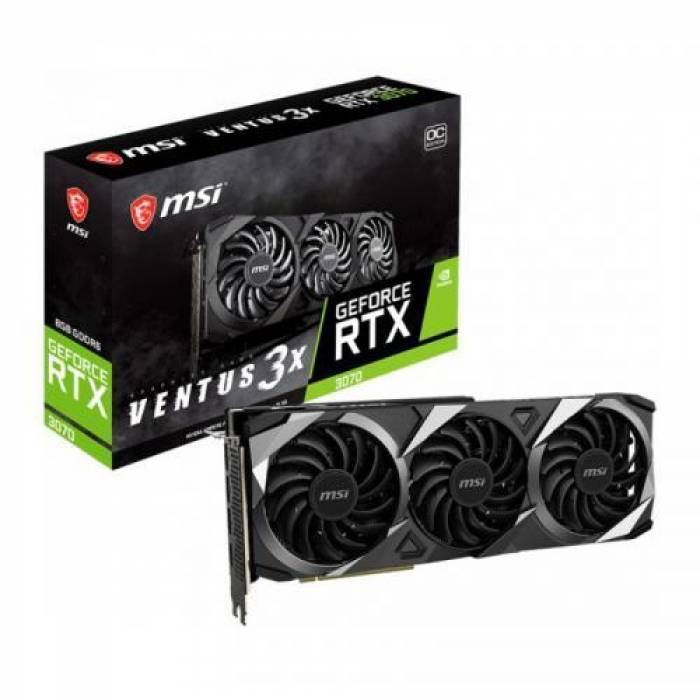 Placa video MSI nVidia GeForce RTX 3070 VENTUS 3X OC LHR 8GB, GDDR6, 256bit