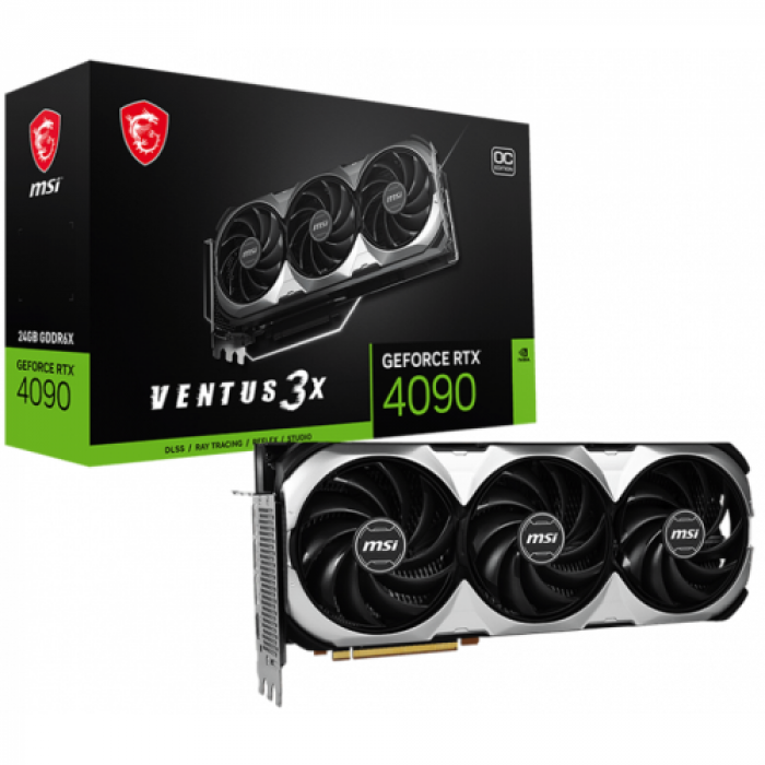 Placa video MSI nVidia GeForce RTX 4090 VENTUS 3X OC 24GB, GDDR6X, 384bit