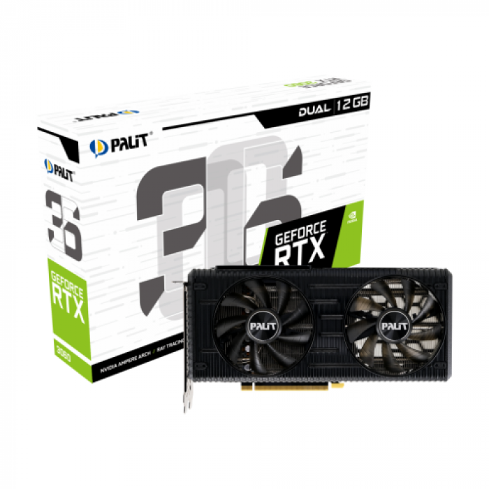 Placa video Palit nVidia GeForce RTX 3060 Dual 12GB, GDDR6, 192bit