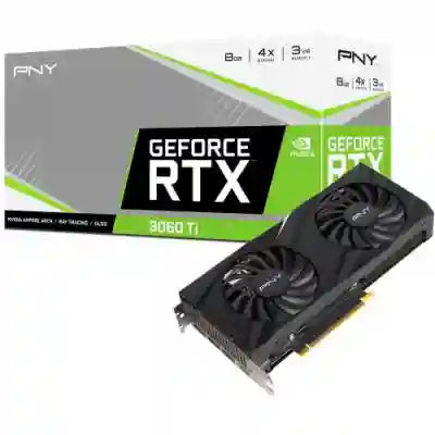 Placa video PNY nVidia GeForce RTX 3060 Ti Verto Dual Fan LHR 8GB, GDDR6, 256bit