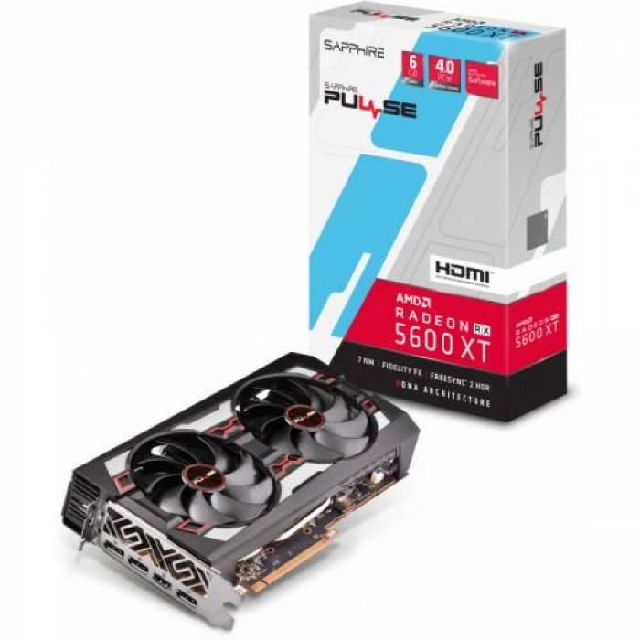 Placa video Sapphire AMD Radeon RX 5600 XT PULSE, 6GB, GDDR6, 192bit