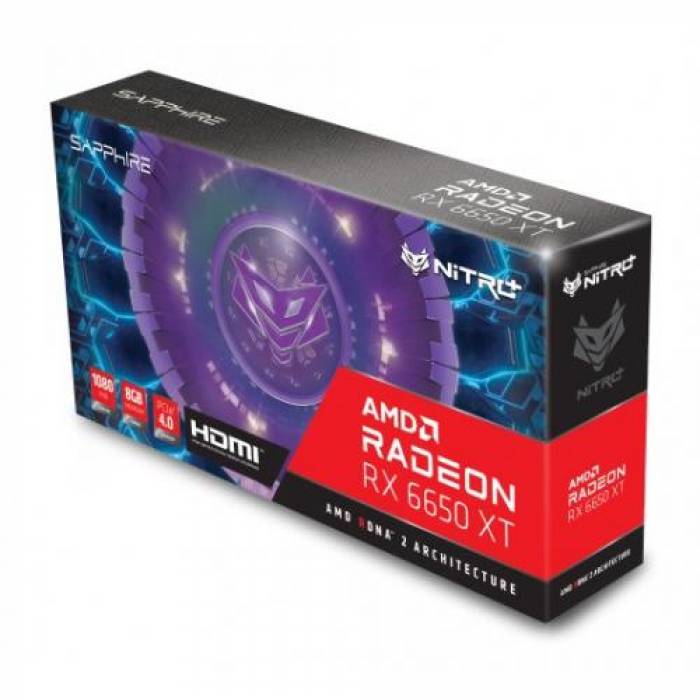 Placa video Sapphire AMD Radeon RX 6650 XT NITRO+ 8GB, GDDR6, 128bit