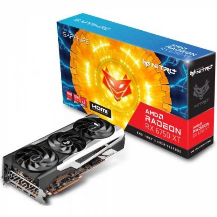 Placa video Sapphire AMD Radeon RX 6750 XT NITRO+ 12GB, GDDR6, 1‎92bit