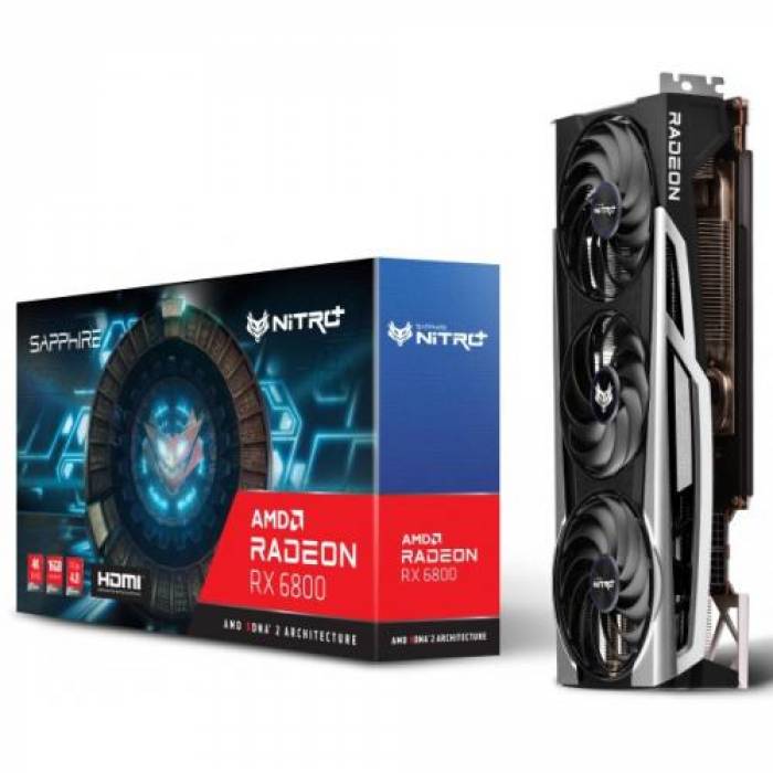 Placa video Sapphire AMD Radeon RX 6800 NITRO+ 16GB, GDDR6, 256bit