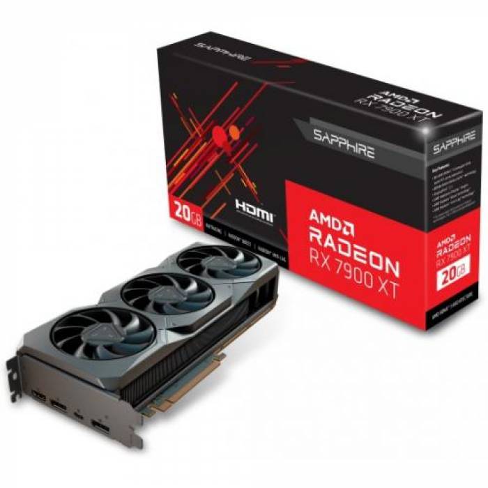 Placa video Sapphire AMD Radeon RX 7900 XT 20GB, GDDR6, 320bit