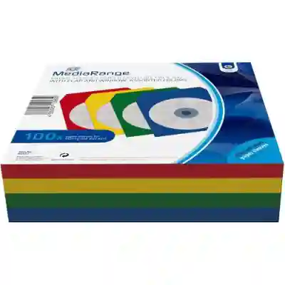 Plic Hartie DVD/CD cu fereastra MediaRange BOX67, Multicolor