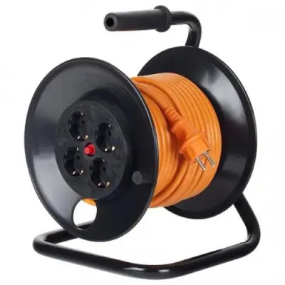 Prelungitor Bachmann B392.425, 4x Schuko, 25m, Black