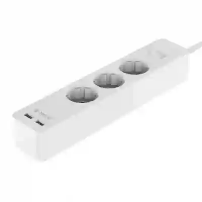 Prelungitor Orico GPC-3A2U, 3x Schuko, 2x USB, 1.5m, White