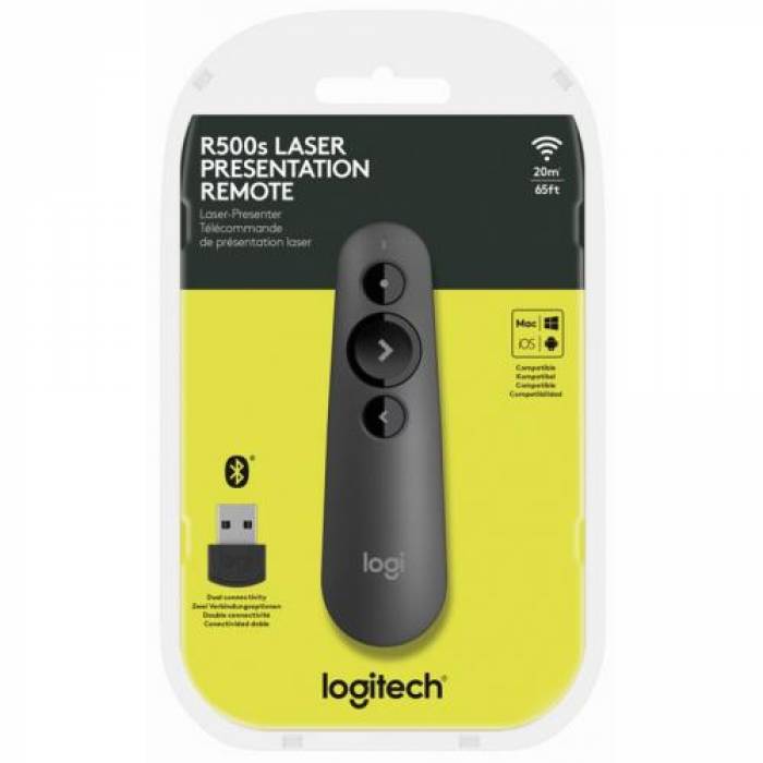 Presenter Logitech R500s, Bluetooth, Graphite Grey
