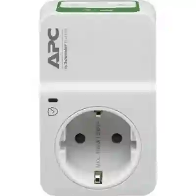 Priza cu protectie APC PM1WU2-GR Essential SurgeArrest 1x Schuko, 2x USB, White
