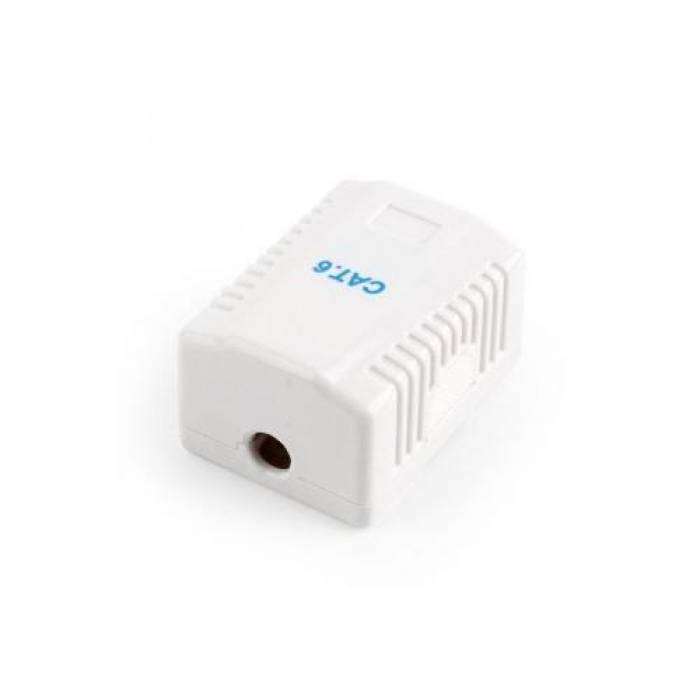 Priza retea Gembird, 1x RJ45, UTP, CAT6, White