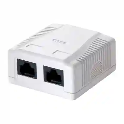 Priza retea Logilink, Cat.6, UTP, 2x RJ45, White