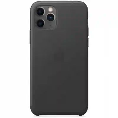 Protectie pentru spate Apple Leather Case pentru iPhone 11 Pro, Black