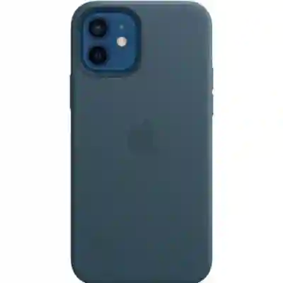 Protectie pentru spate Apple Leather pentru iPhone 12/12 Pro, Baltic Blue