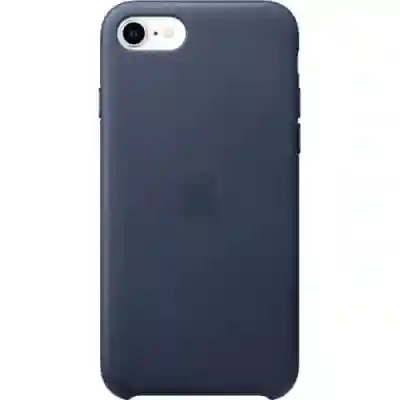 Protectie pentru spate Apple Leather pentru iPhone SE 2/3, Midnight Blue