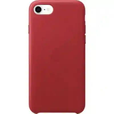 Protectie pentru spate Apple Leather pentru iPhone SE 2/3, Red