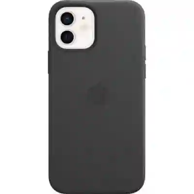 Protectie pentru spate Apple MagSafe Leather pentru iPhone 12/12 Pro, Black