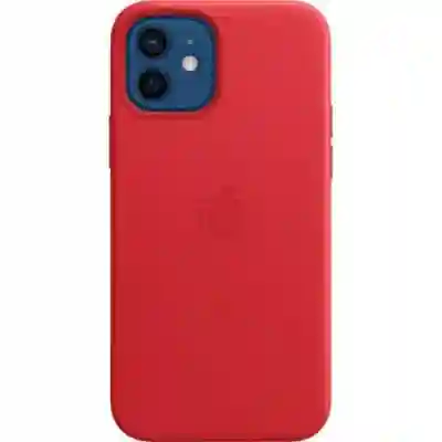 Protectie pentru spate Apple MagSafe Leather pentru iPhone 12/12 Pro, Red