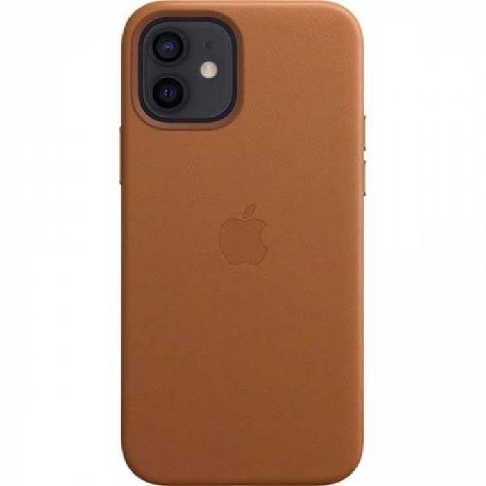 Protectie pentru spate Apple MagSafe Leather pentru iPhone 12/12 Pro, Saddle Brown